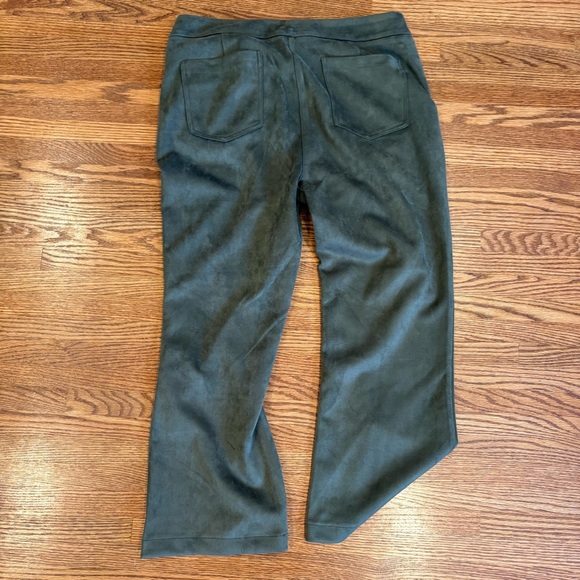 Nanette Lepore Kick‎ Crop Suede Pants 90s Olive preppy Large - Picture 6 of 6
